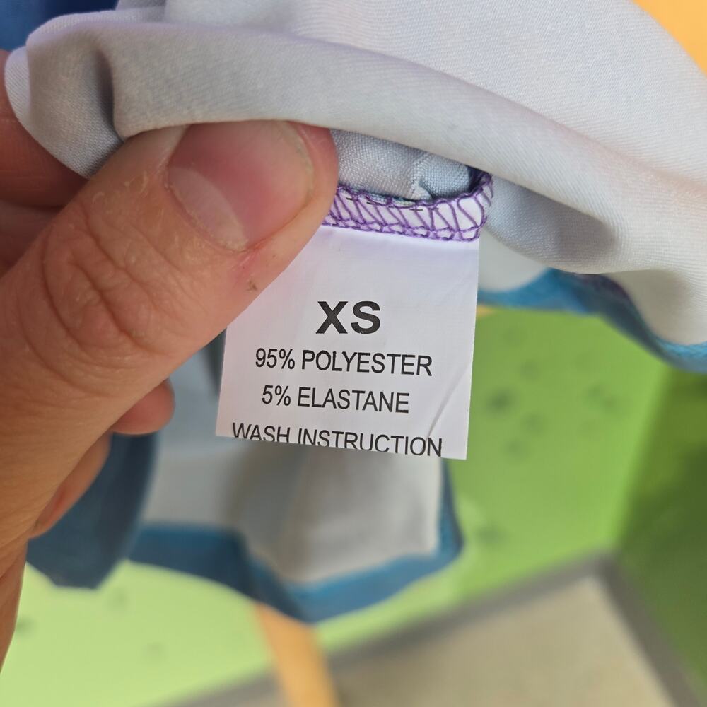 NWOT XS Purple/Blue Ombre/Gradient Crewneck Fitted Longsleeve Top [0166] - Picture 6 of 8